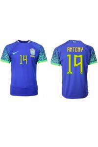 Brasil Antony #19 Fotballdrakt Borte Klær VM 2022 Korte ermer